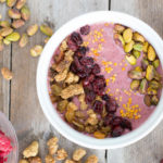 red Berry Smoothie In white bowl